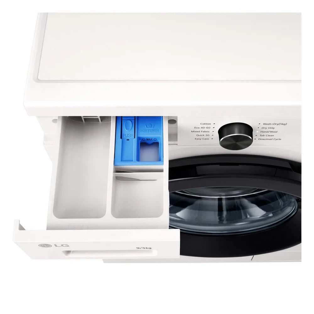 LG W4X1095NWK 9kg+5kg 1400 Spin Freestanding Washer Dryer White