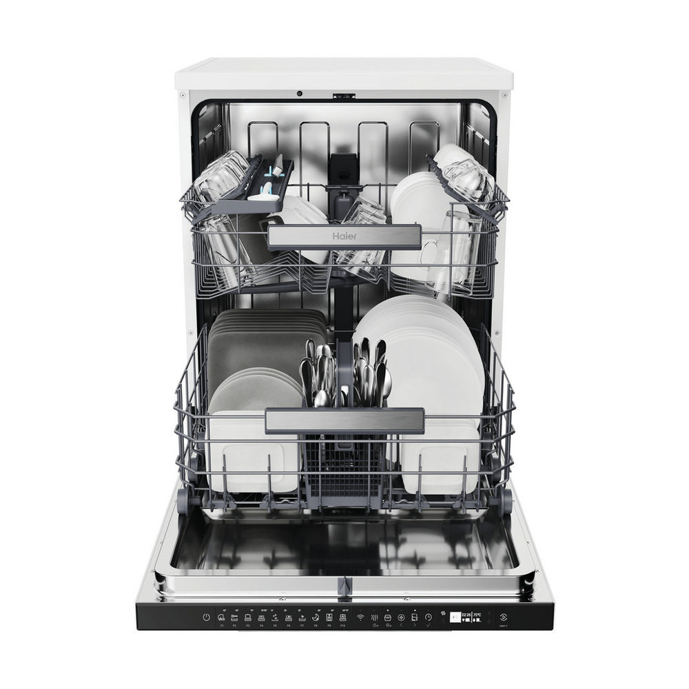 Haier XF 5C7M0W-80 I-Pro Shine Series 3 Freestanding Dishwasher 15 Place Settings White