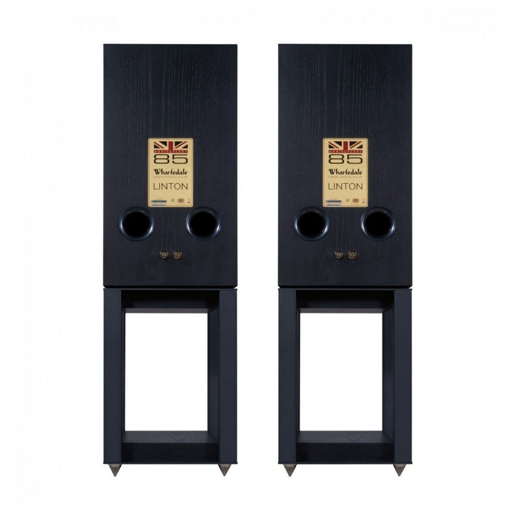 Arcam Radia SA45 Streaming Amplifier with Wharfedale Linton Heritage Standmount Speakers with Matching Stands - Black
