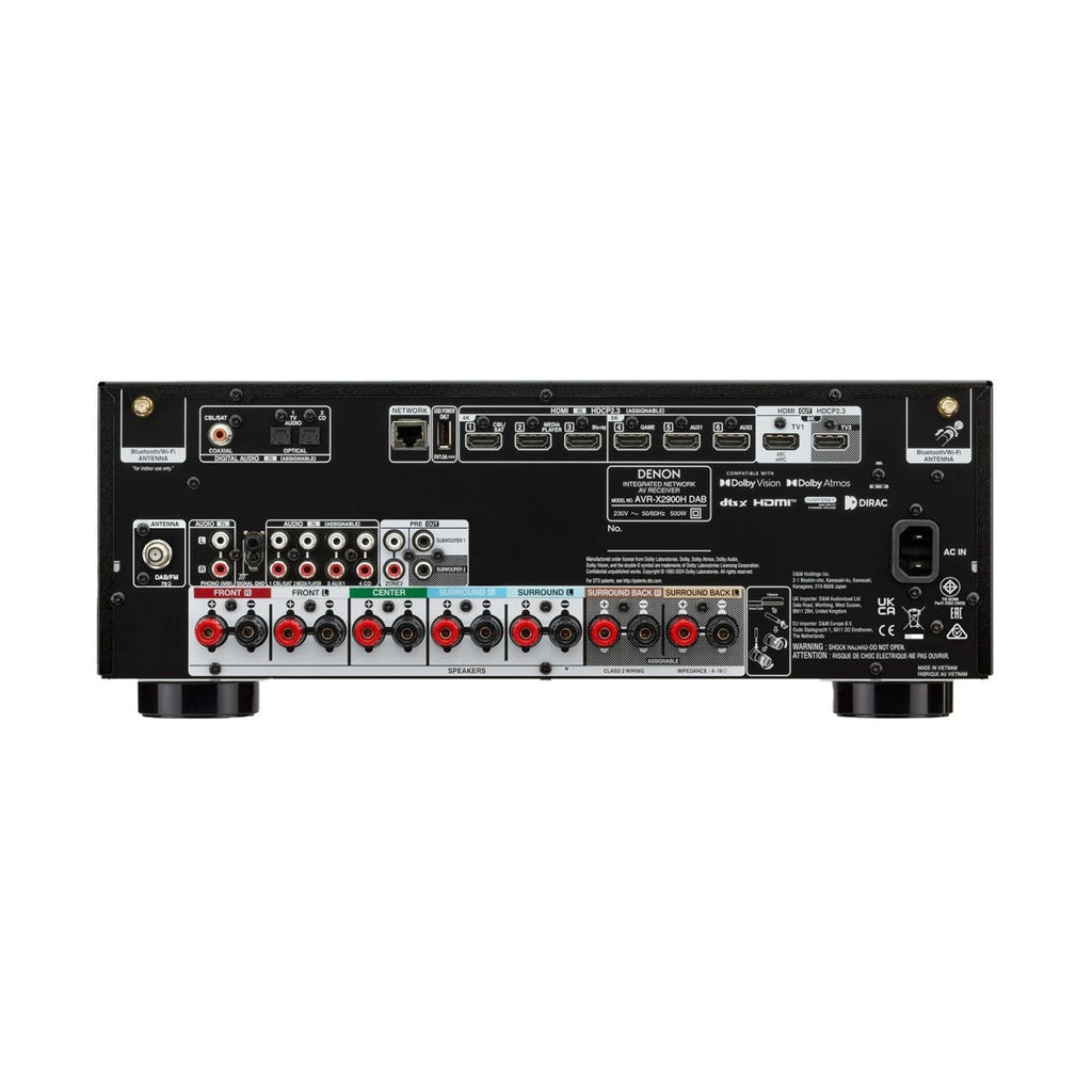 Denon AVR-X2900H DAB 7.2 Ch. 95W 4K/8K Dolby Atmos AV Receiver Powered by HEOS - Black