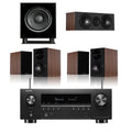 Denon AVRS970H 8K 7.2 Ch Dolby Atmos AV Receiver Black with Wharfedale Diamond 12.1i HCP 5.1 Speaker Package Walnut