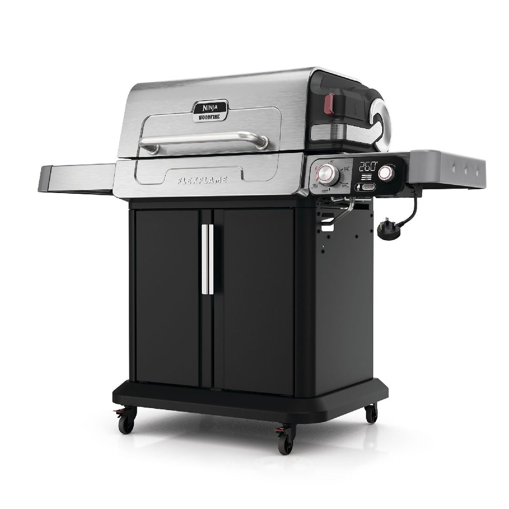 Ninja PG301UK FlexFlame Gas BBQ & Outdoor Cooking System Black Silver