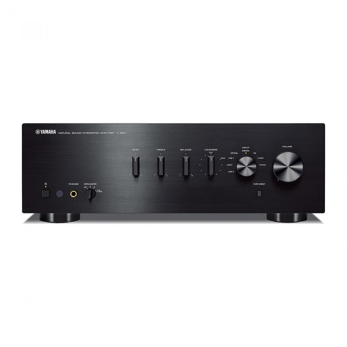 Yamaha AS501 Integrated Stereo Amplifier with Acoustic Energy AE300 MK2 Bookshelf Speakers HiFi Package Black