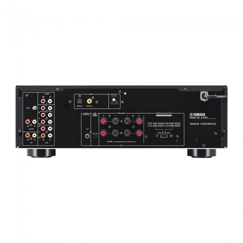 Yamaha AS501 Integrated Stereo Amplifier with Acoustic Energy AE300 MK2 Bookshelf Speakers HiFi Package Black