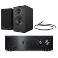 Yamaha AS501 Integrated Stereo Amplifier with Acoustic Energy AE300 MK2 Bookshelf Speakers HiFi Package Black