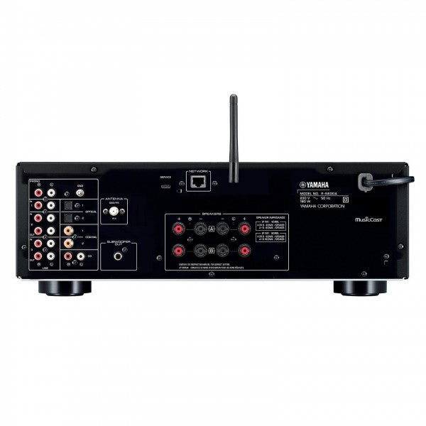 Yamaha R-N600A Network Receiver & CD-S303 CD Player with Wharfedale Linton Heritage Standmount Speakers with Matching Stands - Black
