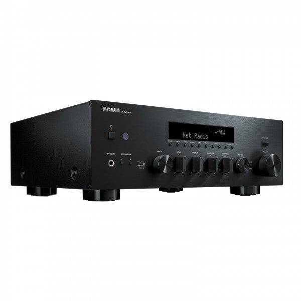 Yamaha R-N600A Network Receiver & CD-S303 CD Player with Wharfedale Linton Heritage Standmount Speakers with Matching Stands - Black